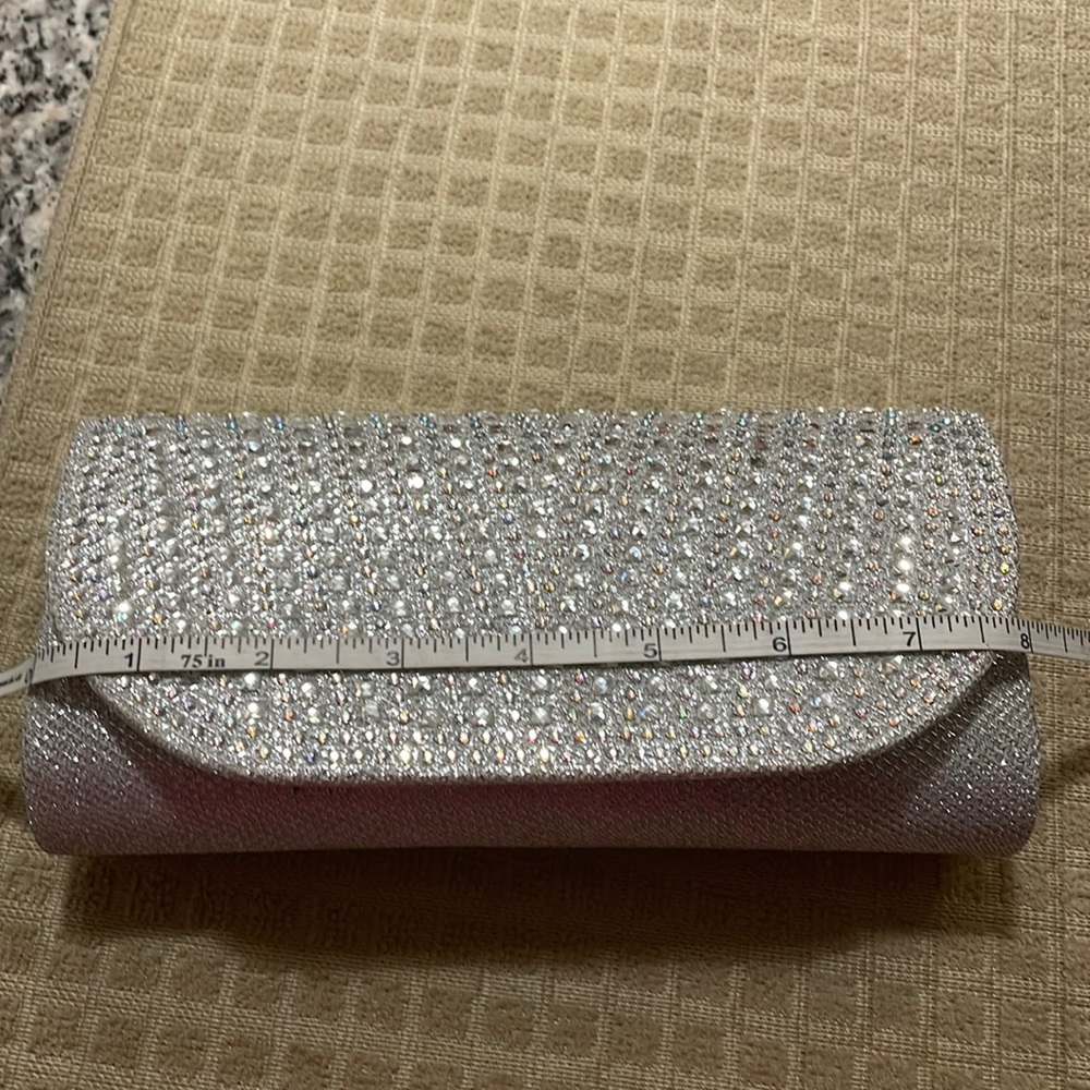 Silver clutch purse